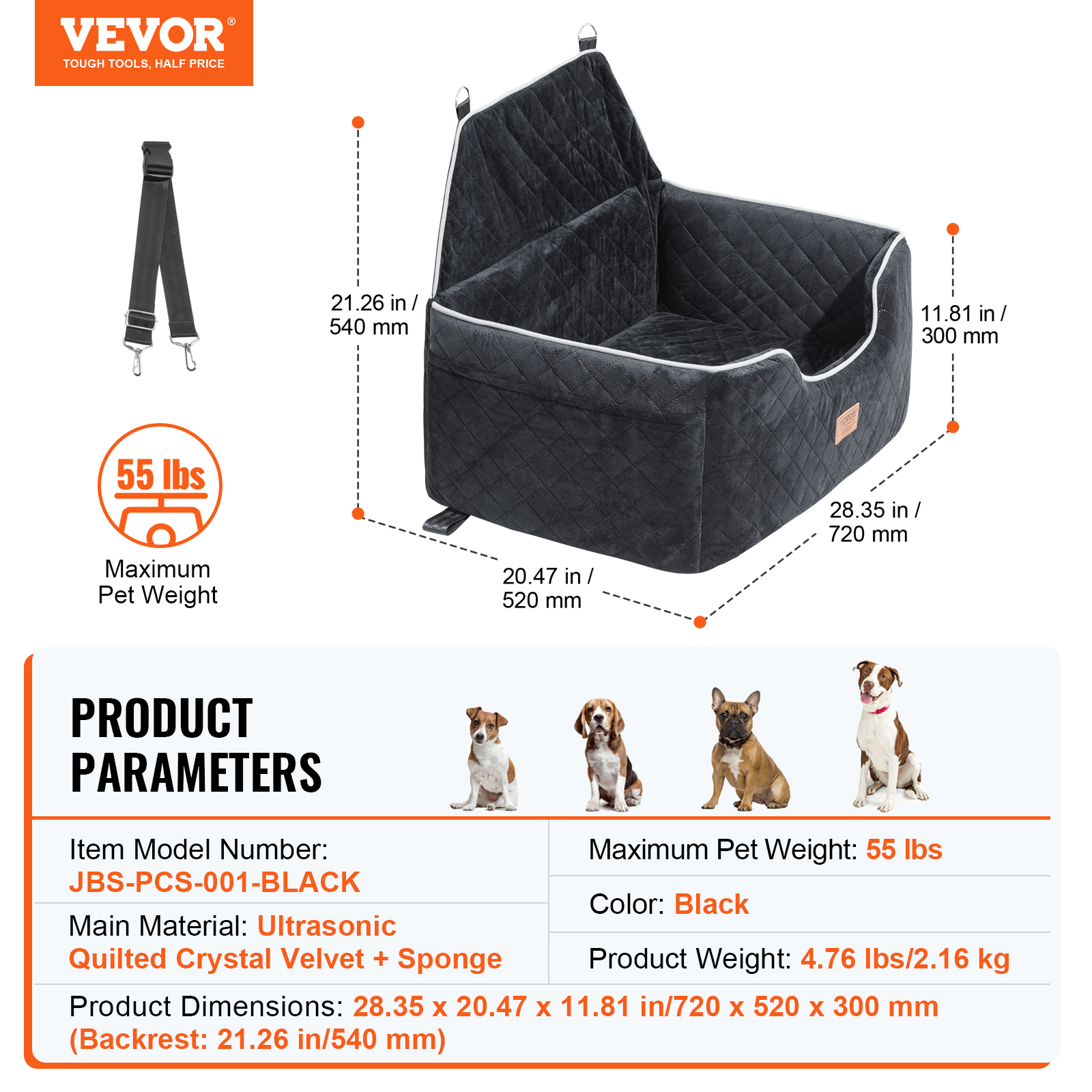 Dog Booster Car Seat Pet Car Seat for Small Medium Large Dog up to 100/8lb - Picture 69 of 146