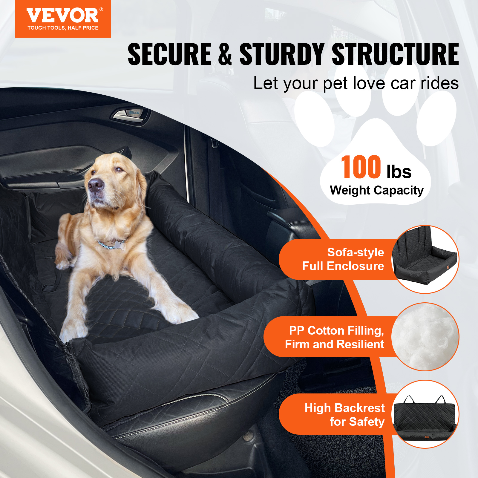 Dog Booster Car Seat Pet Car Seat for Small Medium Large Dog up to 100/8lb - Picture 76 of 146