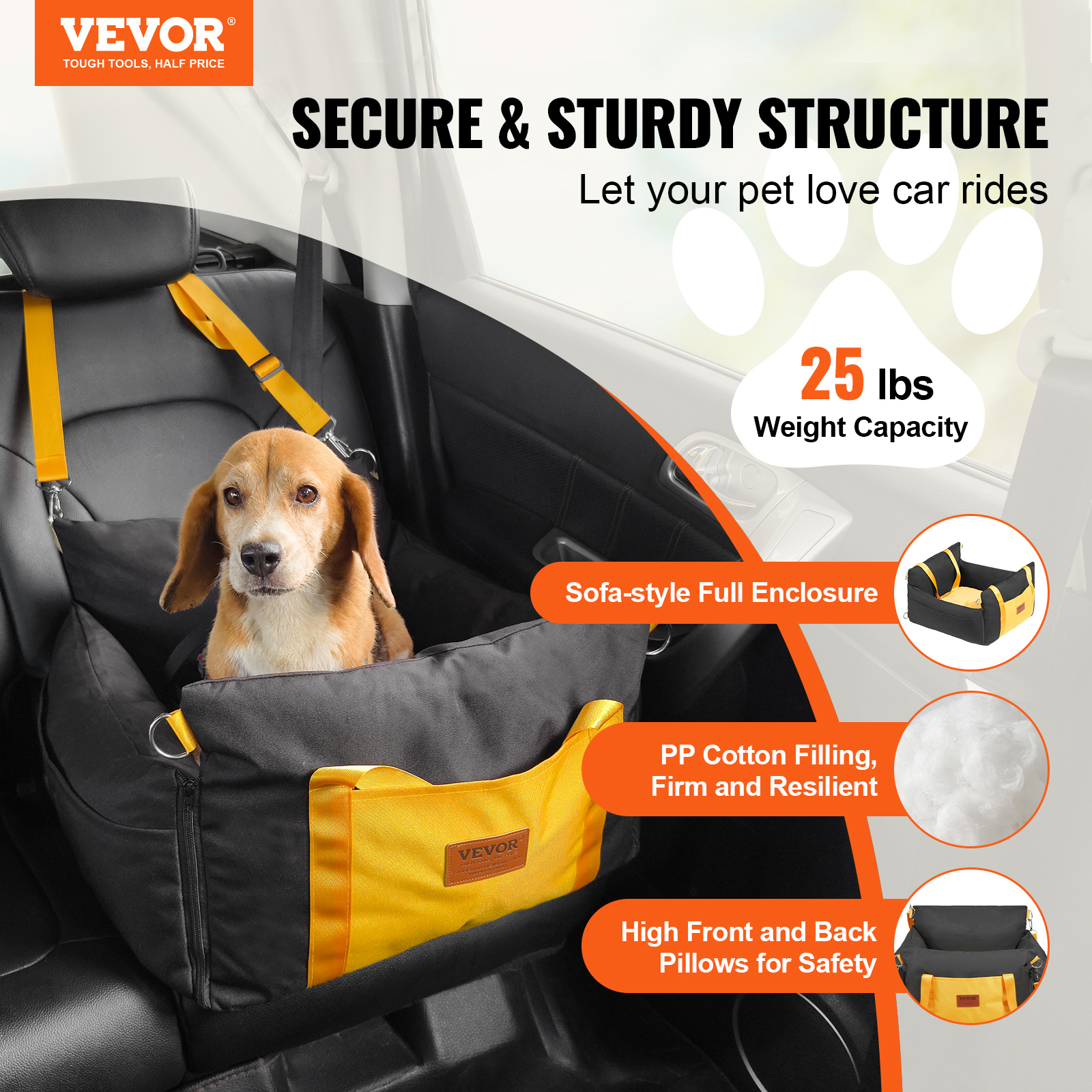 Dog Booster Car Seat Pet Car Seat for Small Medium Large Dog up to 100/8lb - Picture 88 of 146