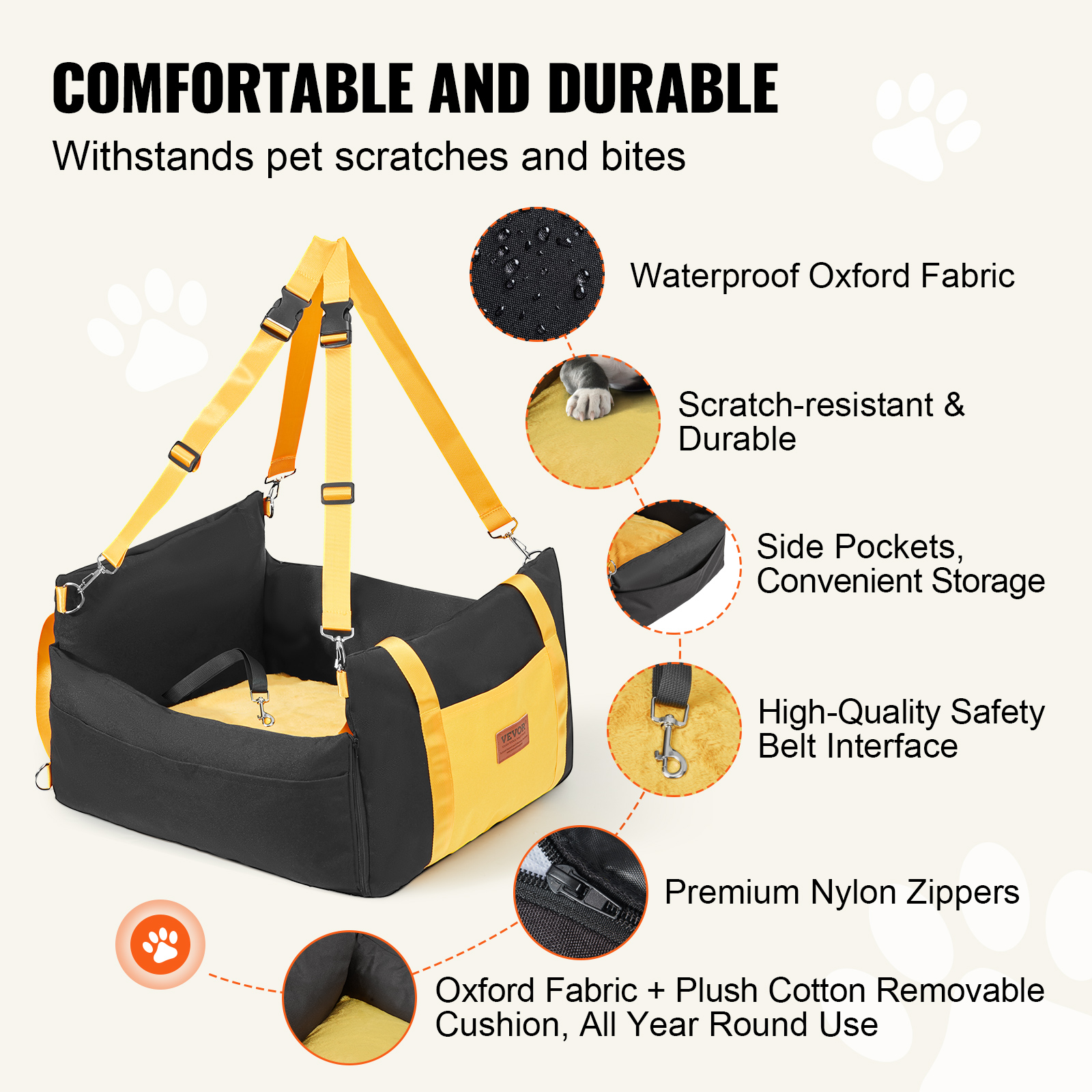 Dog Booster Car Seat Pet Car Seat for Small Medium Large Dog up to 100/8lb - Picture 89 of 146