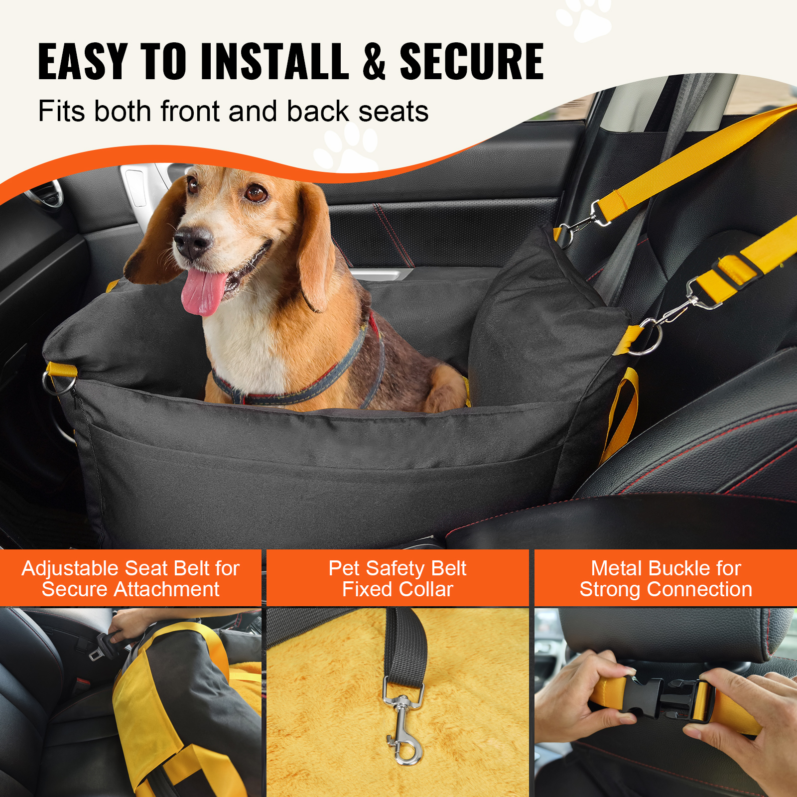 Dog Booster Car Seat Pet Car Seat for Small Medium Large Dog up to 100/8lb - Picture 90 of 146