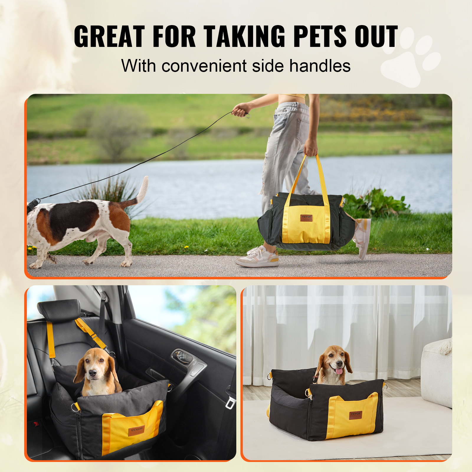 Dog Booster Car Seat Pet Car Seat for Small Medium Large Dog up to 100/8lb - Picture 92 of 146
