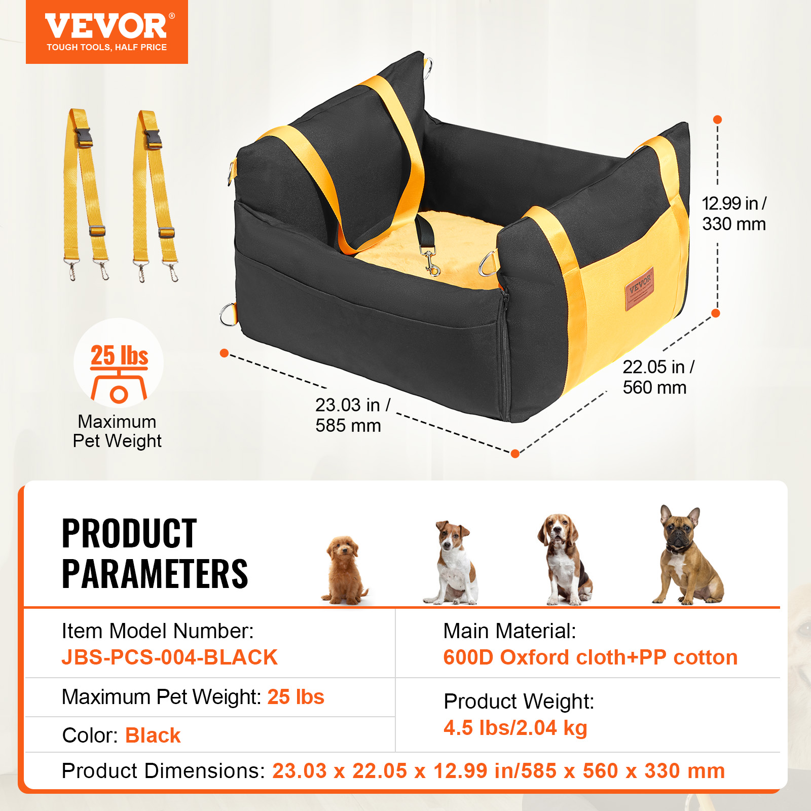 Dog Booster Car Seat Pet Car Seat for Small Medium Large Dog up to 100/8lb - Picture 93 of 146