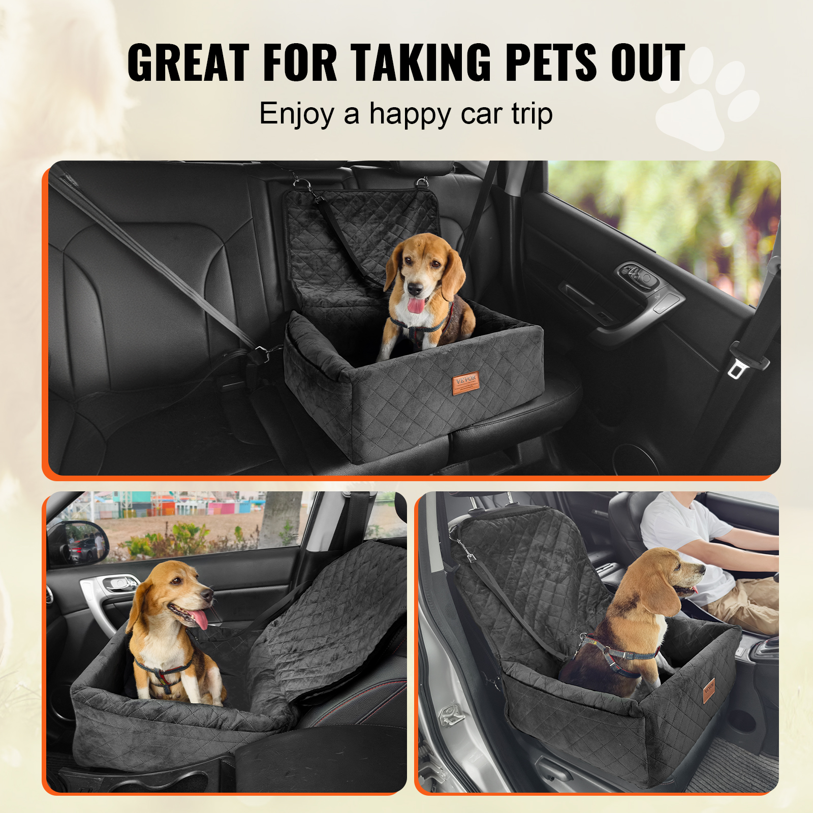 Dog Booster Car Seat Pet Car Seat for Small Medium Large Dog up to 100/8lb - Picture 104 of 146