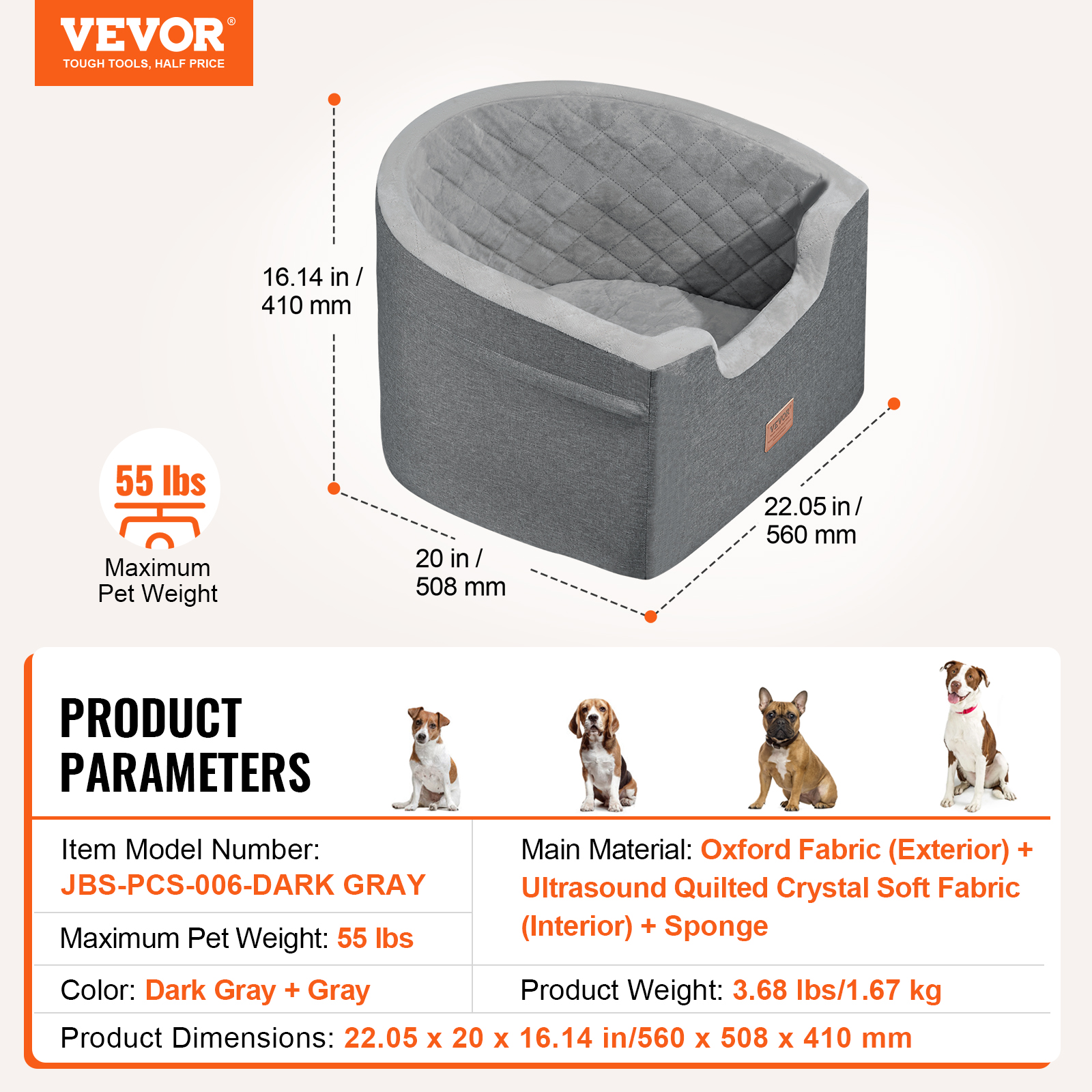 Dog Booster Car Seat Pet Car Seat for Small Medium Large Dog up to 100/8lb - Picture 117 of 146