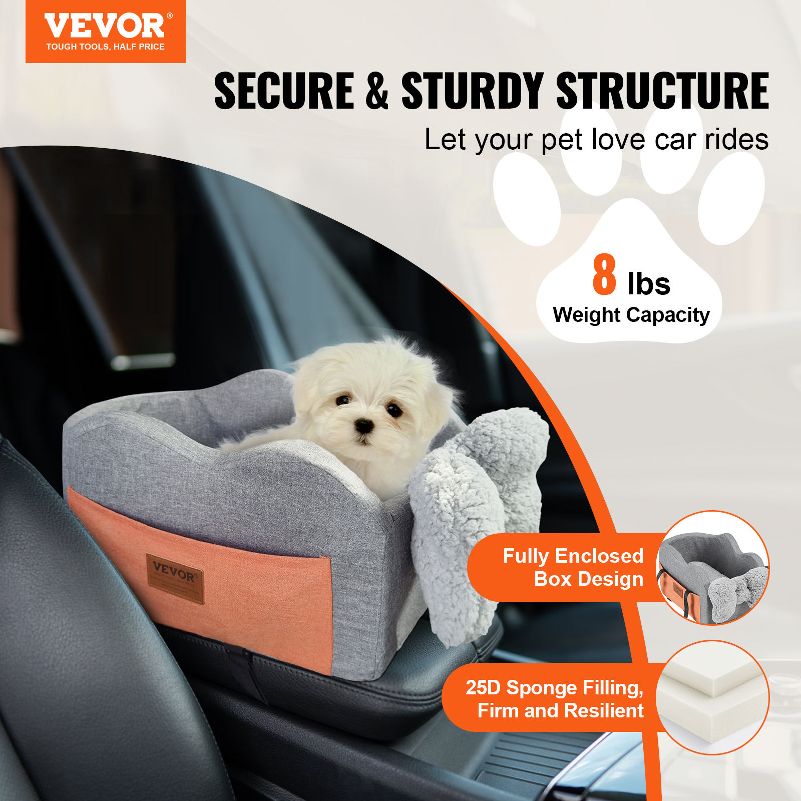 Dog Booster Car Seat Pet Car Seat for Small Medium Large Dog up to 100/8lb - Picture 124 of 146