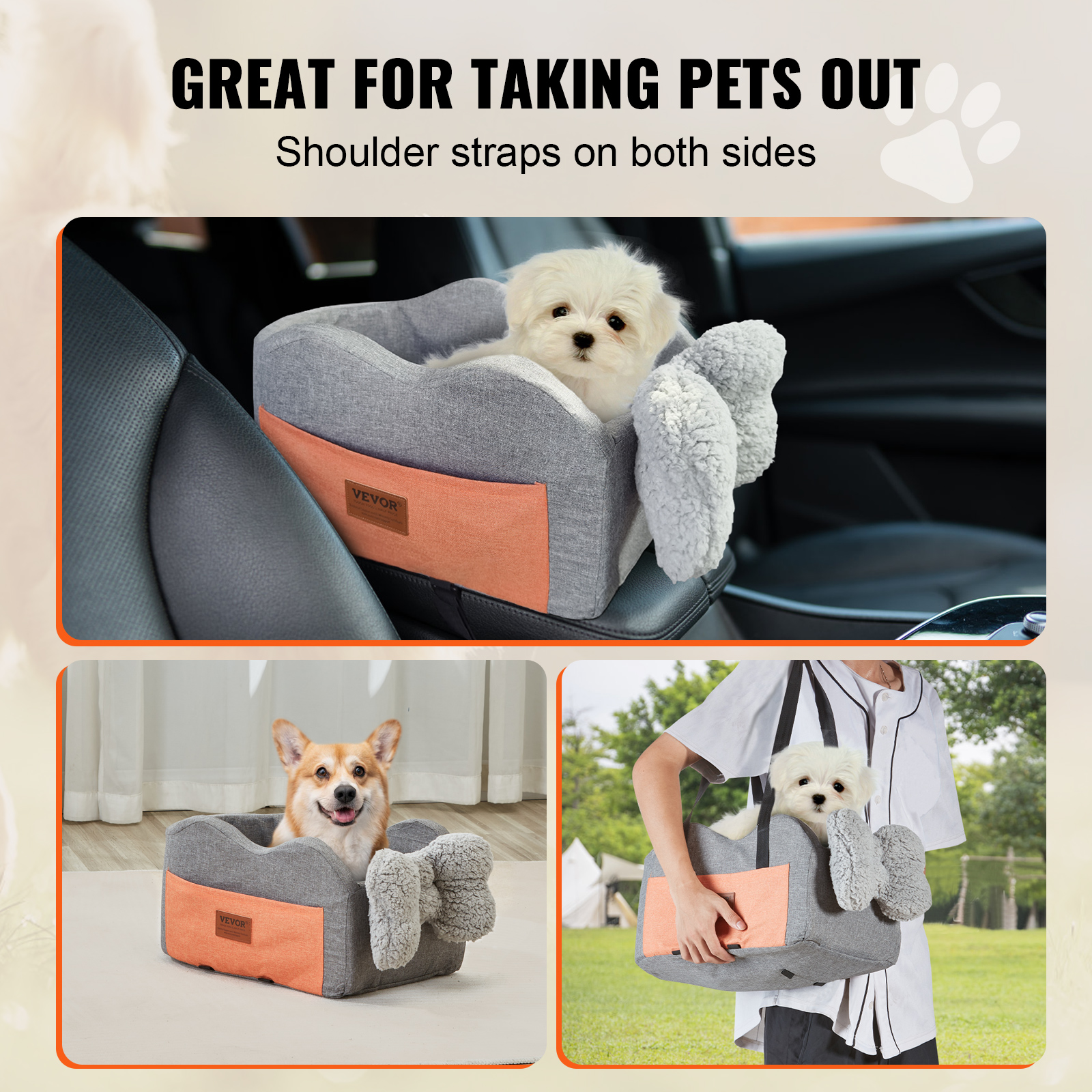 Dog Booster Car Seat Pet Car Seat for Small Medium Large Dog up to 100/8lb - Picture 128 of 146