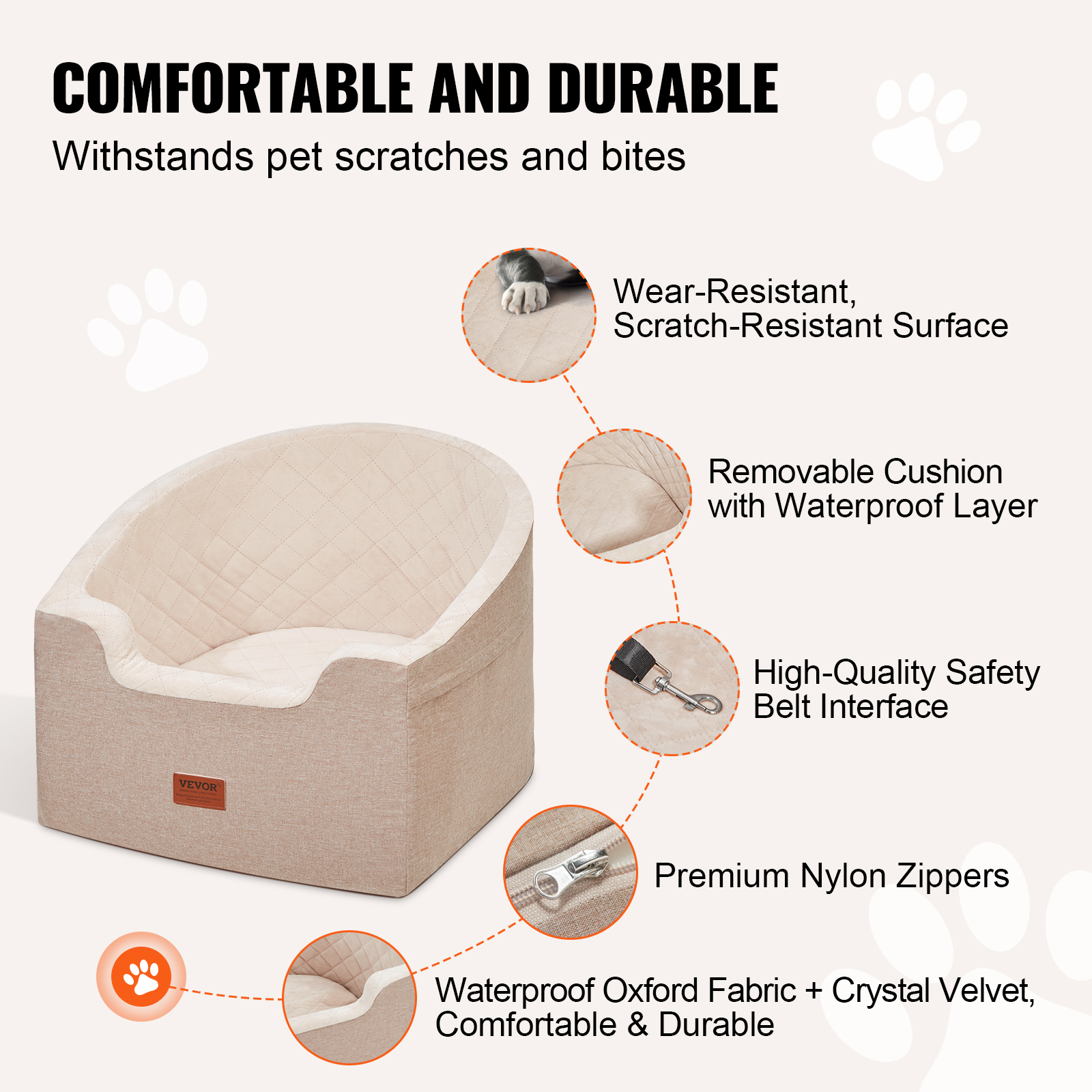 Dog Booster Car Seat Pet Car Seat for Small Medium Large Dog up to 100/8lb - Picture 137 of 146
