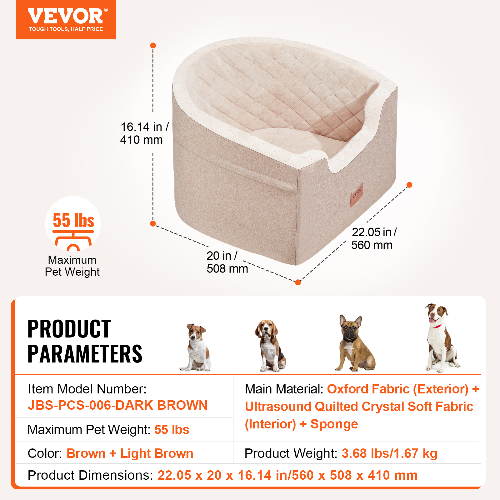 Dog Booster Car Seat Pet Car Seat for Small Medium Large Dog up to 100/8lb - Picture 141 of 146