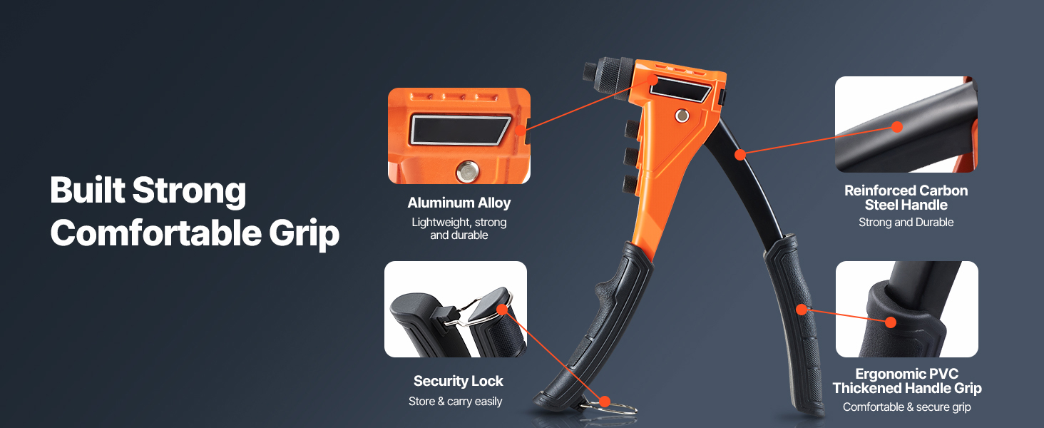 Ergonomic rivet gun handle grip