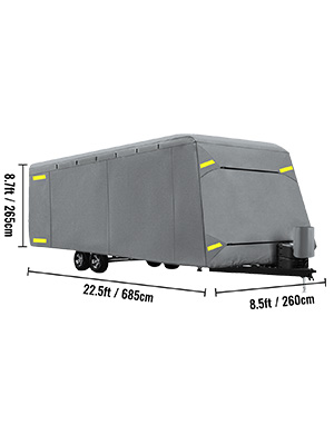 VEVOR RV Cover 20'-22' RV & Trailer Cover Extra-Thick 4 Layers Travel Trailer RV Cover Durable Camper Cover, Waterproof Breathable Anti-UV Ripstop for RV Motorhome with Adhesive Patch & Storage Bag