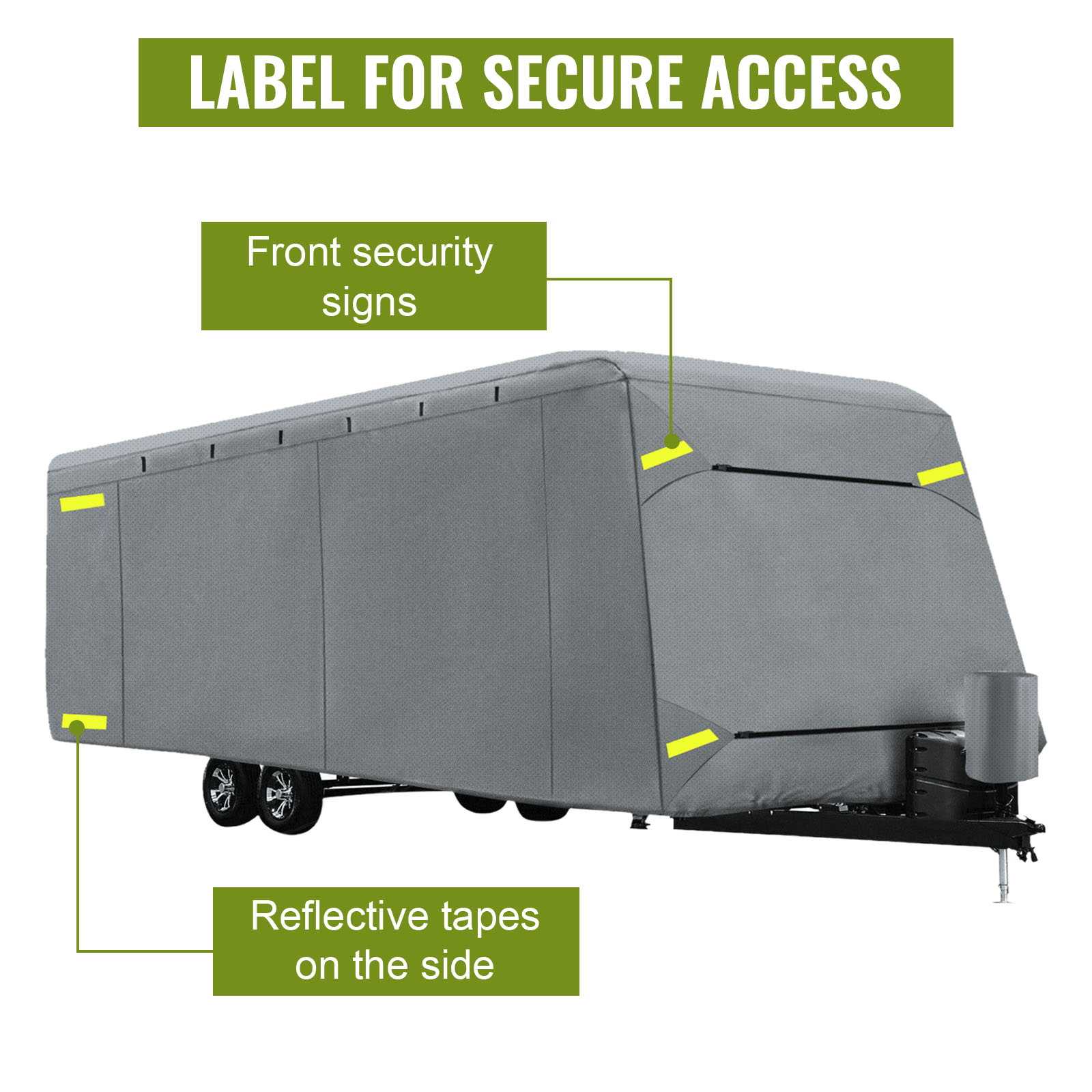 VEVOR RV Cover 20'-22' RV & Trailer Cover Extra-Thick 4 Layers Travel Trailer RV Cover Durable Camper Cover, Waterproof Breathable Anti-UV Ripstop for RV Motorhome with Adhesive Patch & Storage Bag