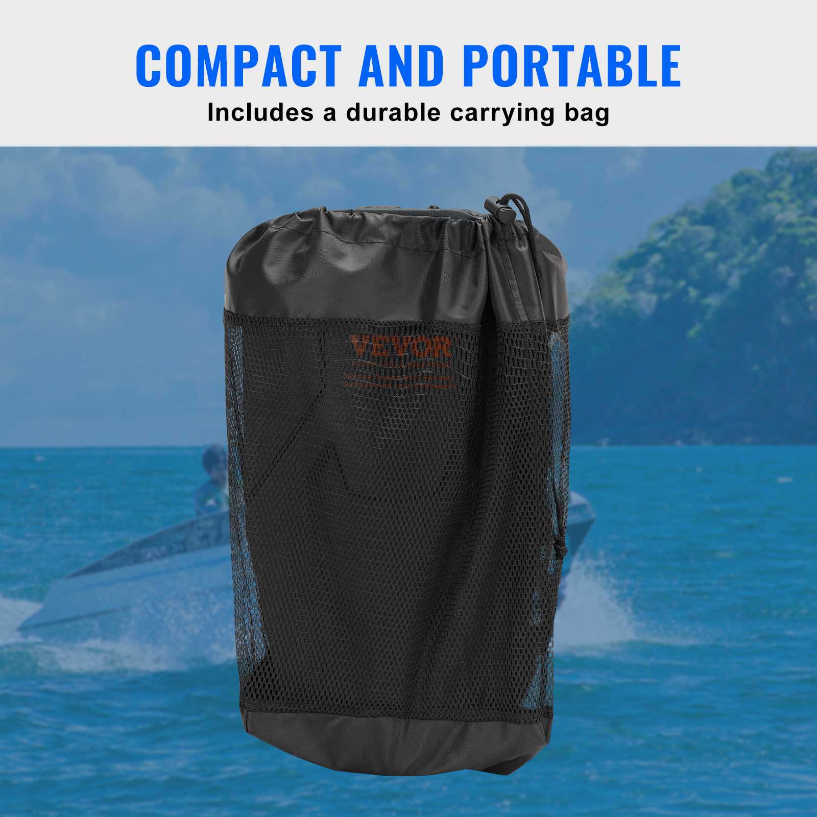 VEVOR Inflatable Boat Fenders – 5.5 X 20 Inch Ribbed Dock Bumpers (Black)