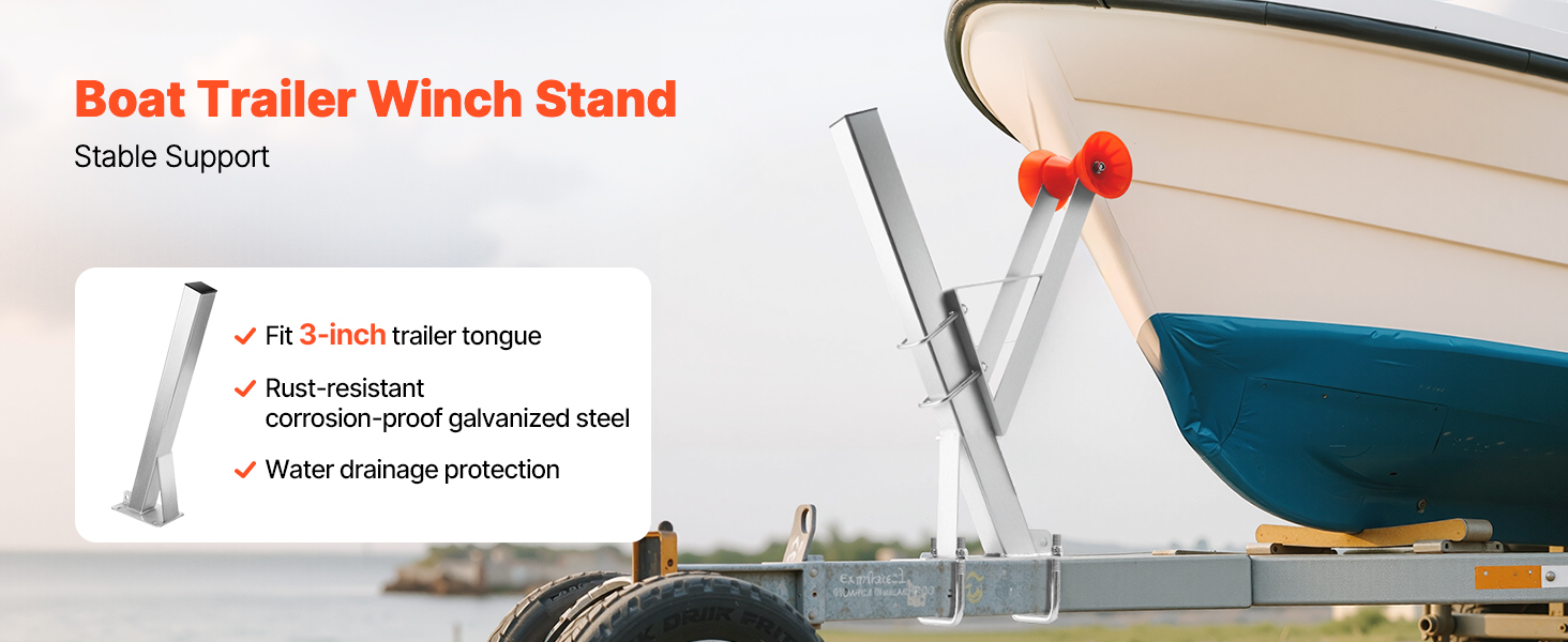 Winch stand mounted on trailer