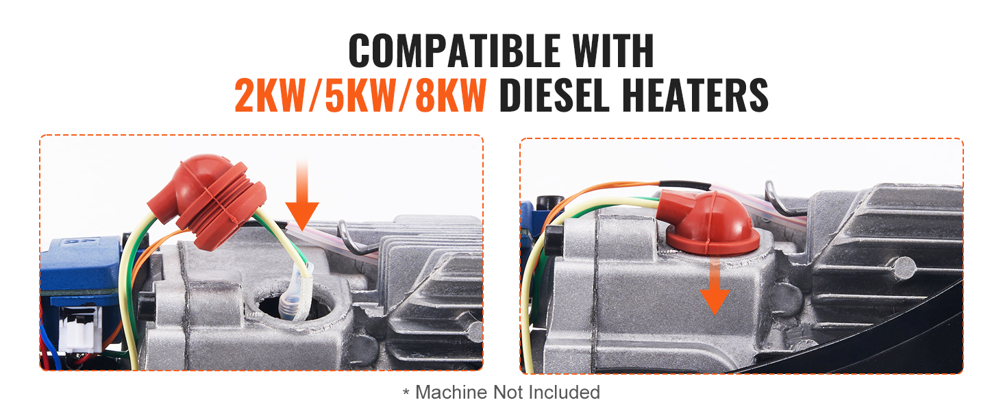 compatible with 2kw/5kw/8kw heaters, VEVOR diesel heater repair kit not included.