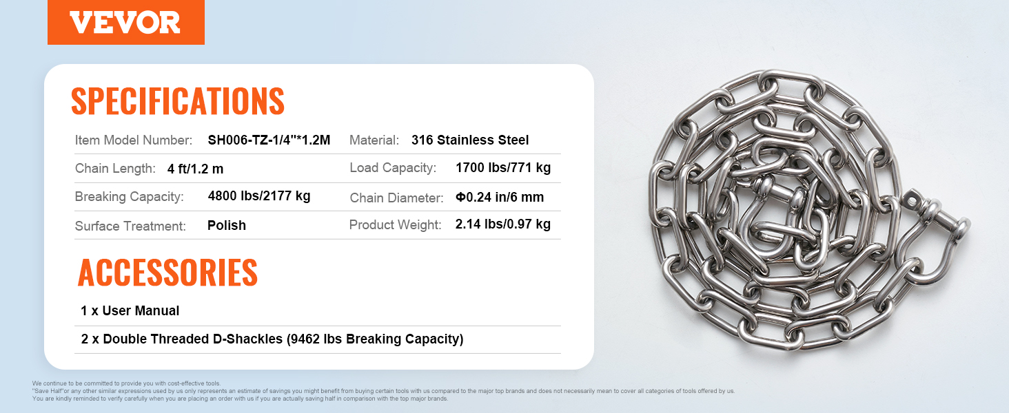 Boat anchor chain,1/4