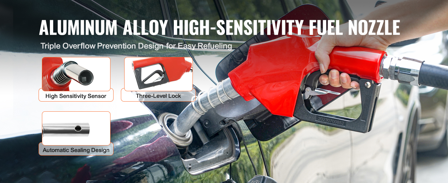 Fuel Hose Reel with Fueling Nozzle, 1 x 50FT Retractable Diesel Hose ...