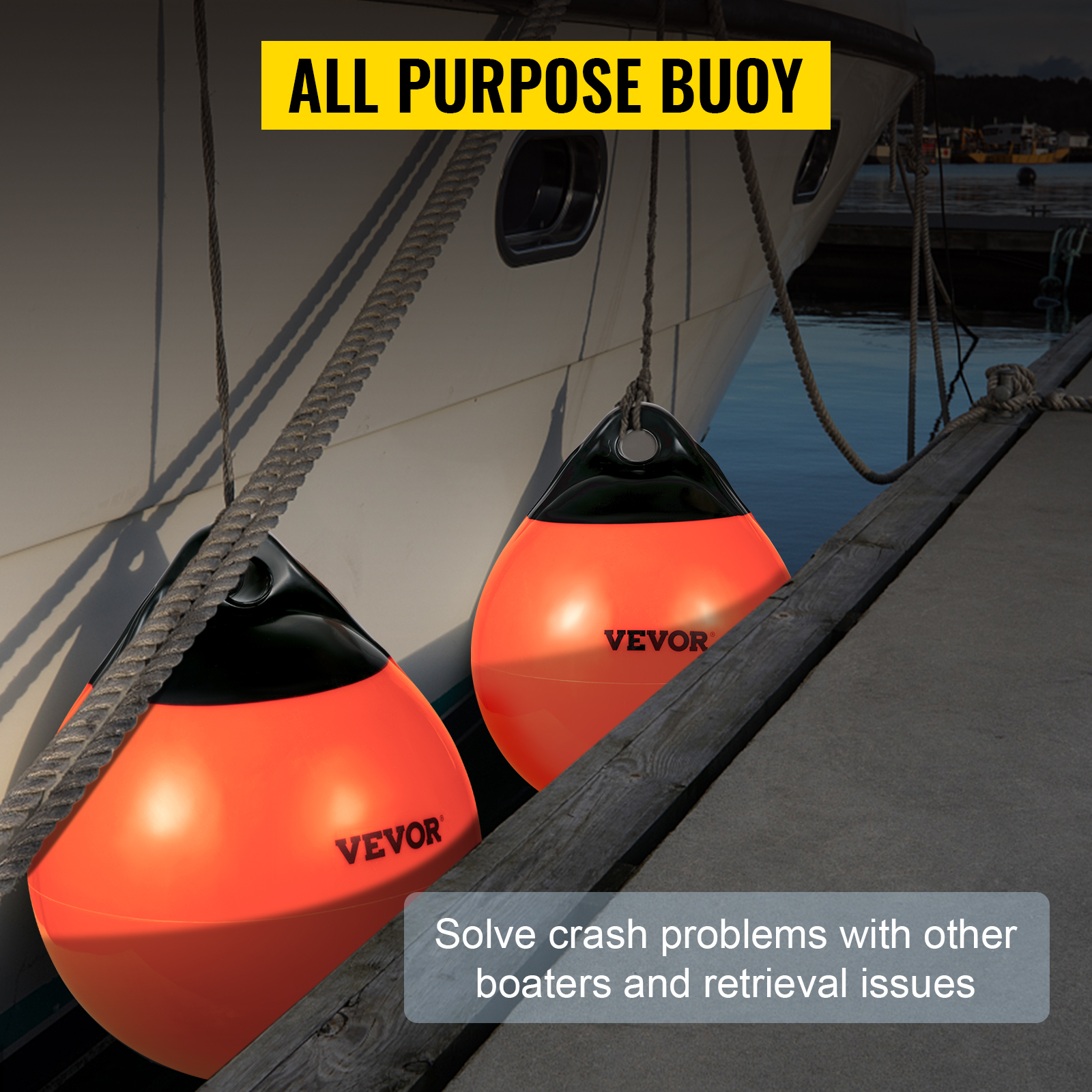 VEVOR Boat Buoy Balls, 15 Diameter Inflatable Heavy-Duty Marine