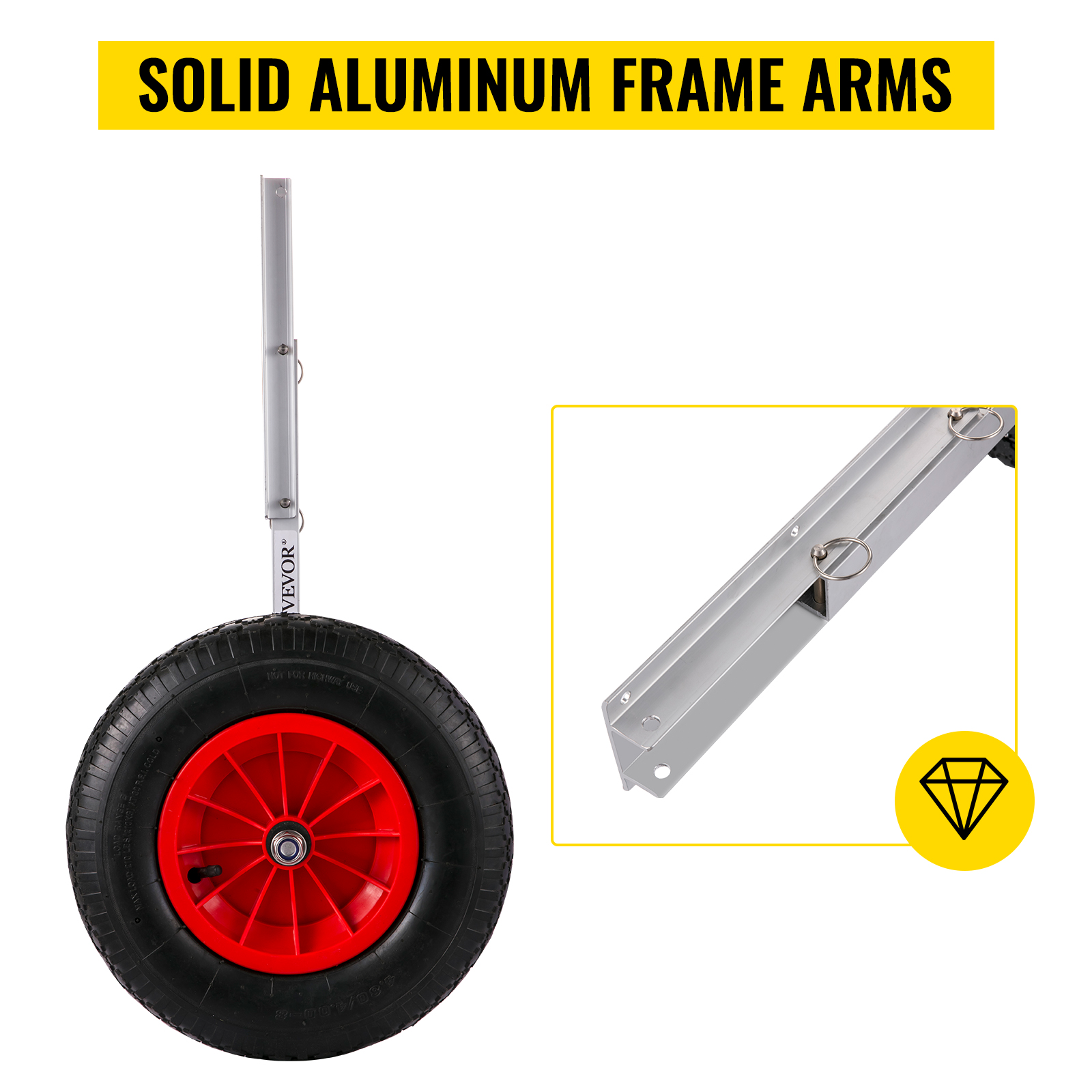 VEVOR Boat Launching Wheels 300lbs 15" Aluminium Alloy Transom