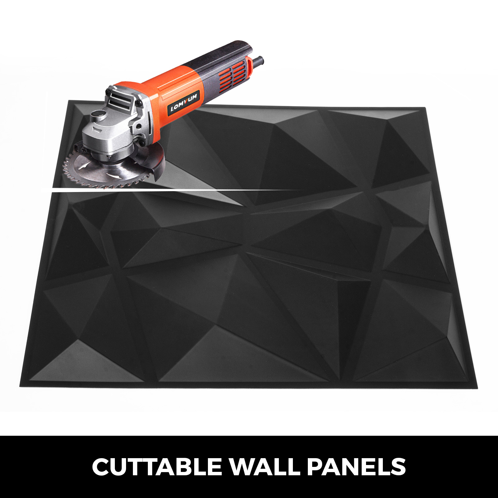 VEVOR 50x50cm 3D Wall Panel Self-Adhesive Tile White/Black 13Pcs Tiles PVC Wall Decorative Home Living Room Kitchen TV Backdrop