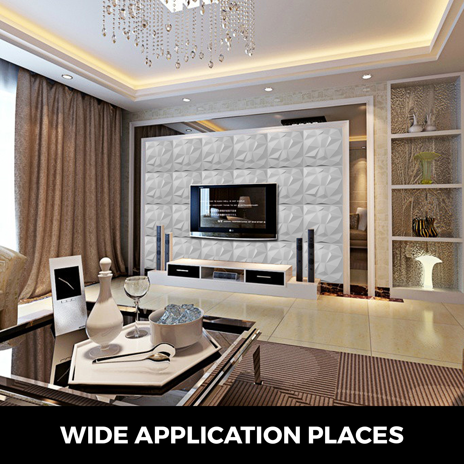 VEVOR 13Pcs 3D Wall Stickers Self Adhesive PVC Wall Tiles Room Decor DIY 3D Wallpaper