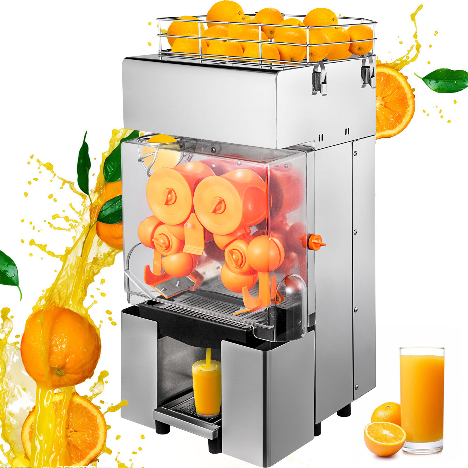 VEVOR Exprimidor de Naranjas 120 W Auto Alimentación 22-30 naranjas/min  Acero