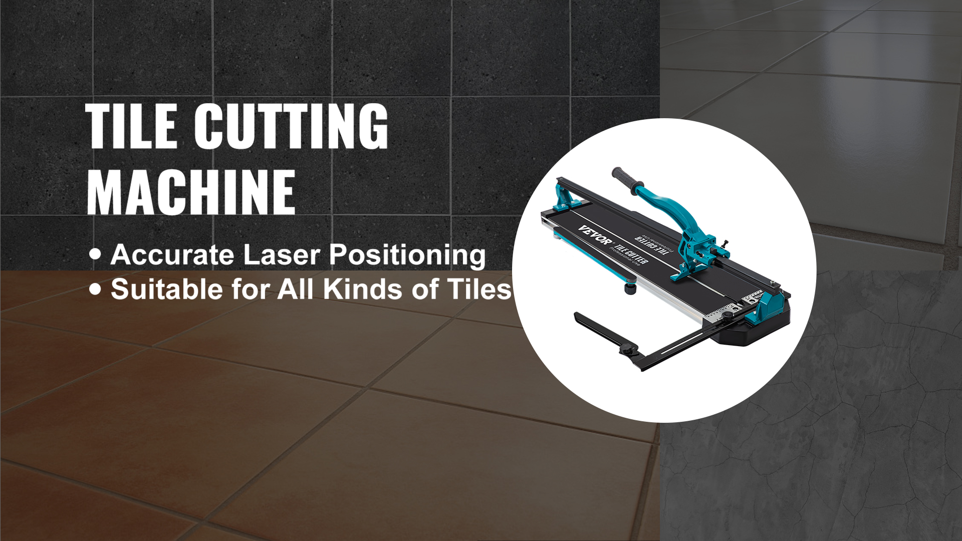 VEVOR Manual Tile Cutter Laser Positioning Single Rail Professional