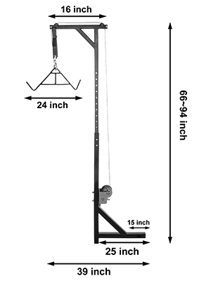 VEVOR Hitch Mounted Deer Hoist, 300lbs Capacity Hitch Game Hoist, 2 ...