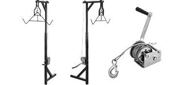 VEVOR Hitch Mounted Deer Hoist, 300lbs Capacity Hitch Game Hoist, 2'' Truck Hitch Deer Hoist with Winch Lift and Gambrel Set, Adjustable Height, Heavy Duty Steel Mounted Hanger for Hunting, Loading