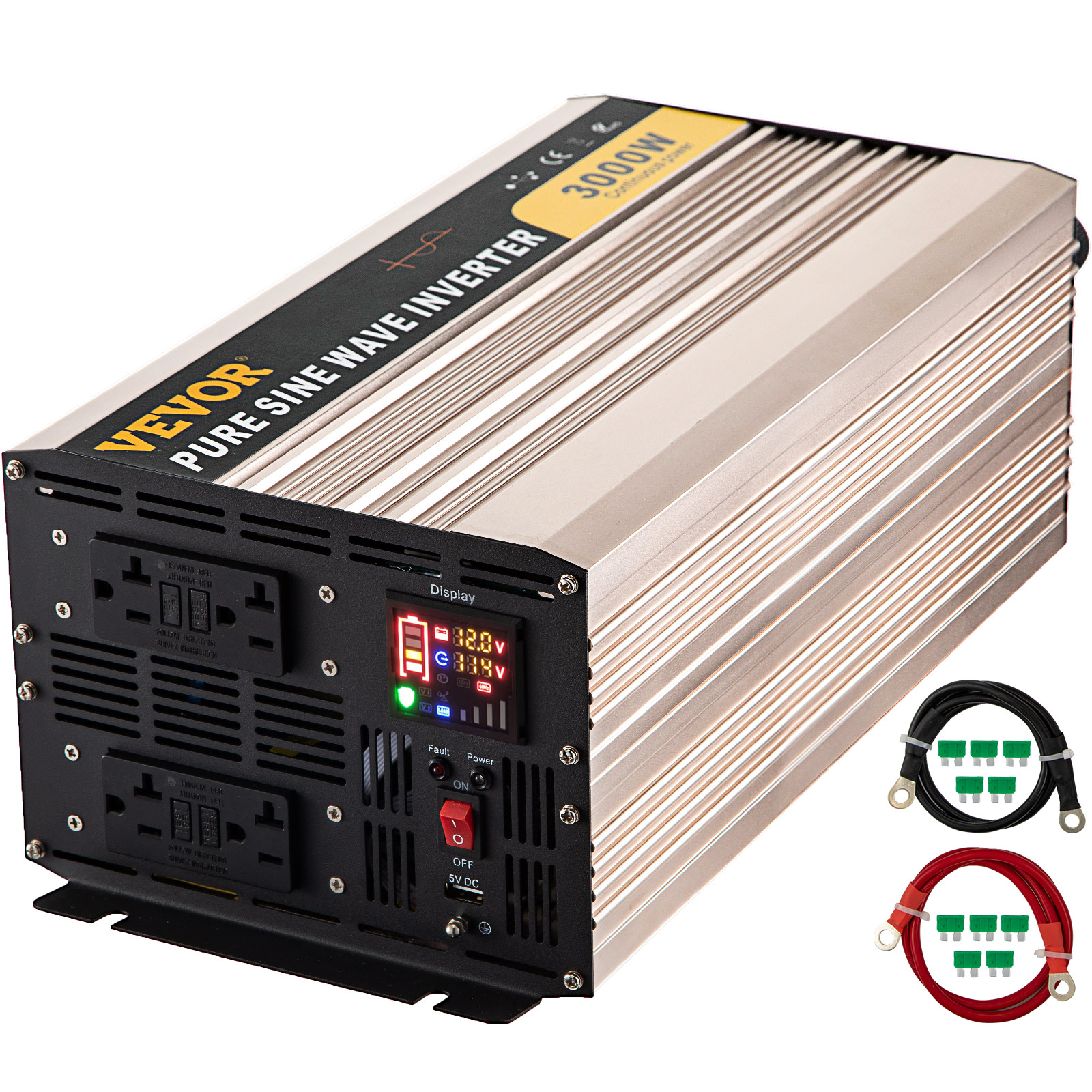 3500W Power Inverter,Pure Sine Wave,DC24V to AC120V