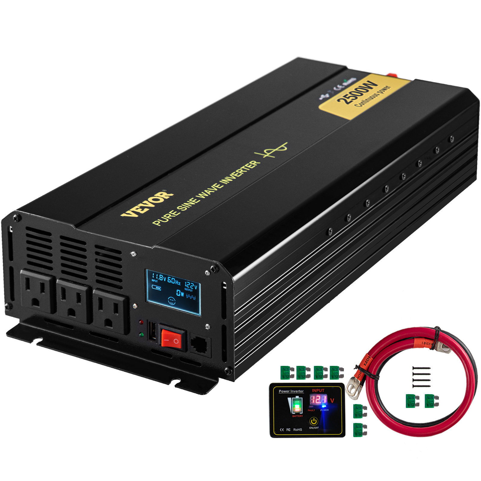 3500W Power Inverter,Pure Sine Wave,DC24V to AC120V