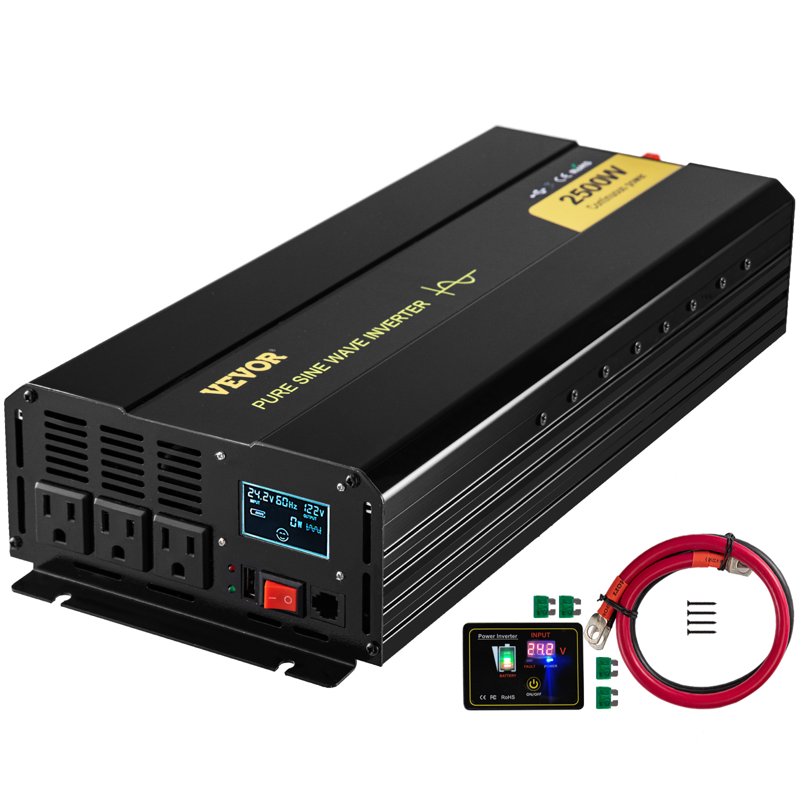 3500W Power Inverter,Pure Sine Wave,DC24V to AC120V