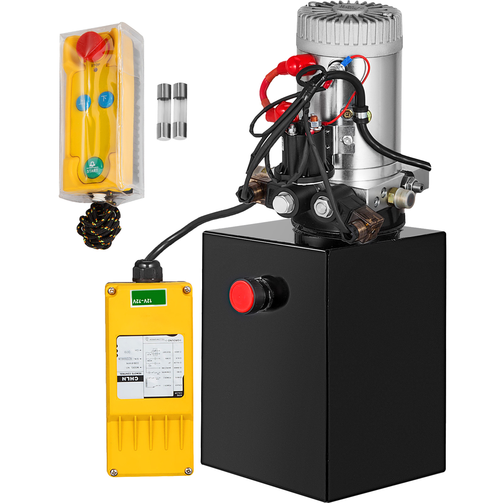 6 Quart Double Acting Hydraulic Pump Remote Control Reservoir Power