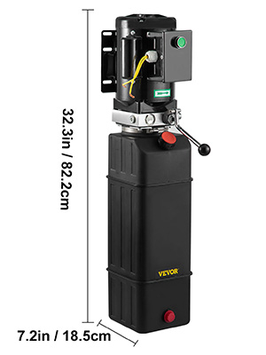 Hydraulic hand pump, single-acting, 17cm3, hydraulic tank 4 litres, lever