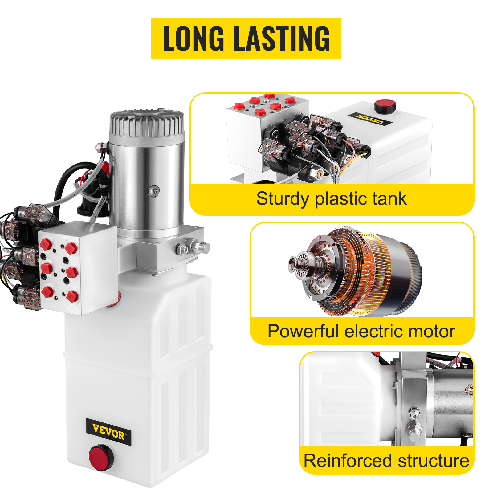 12 V1.6kw Volt Hydraulic Cylinders Pump Motor Double Acting Unit with 7L  Tank - China Hydraulic Pump Motor, DC Oil Pump Hydraulic Motor