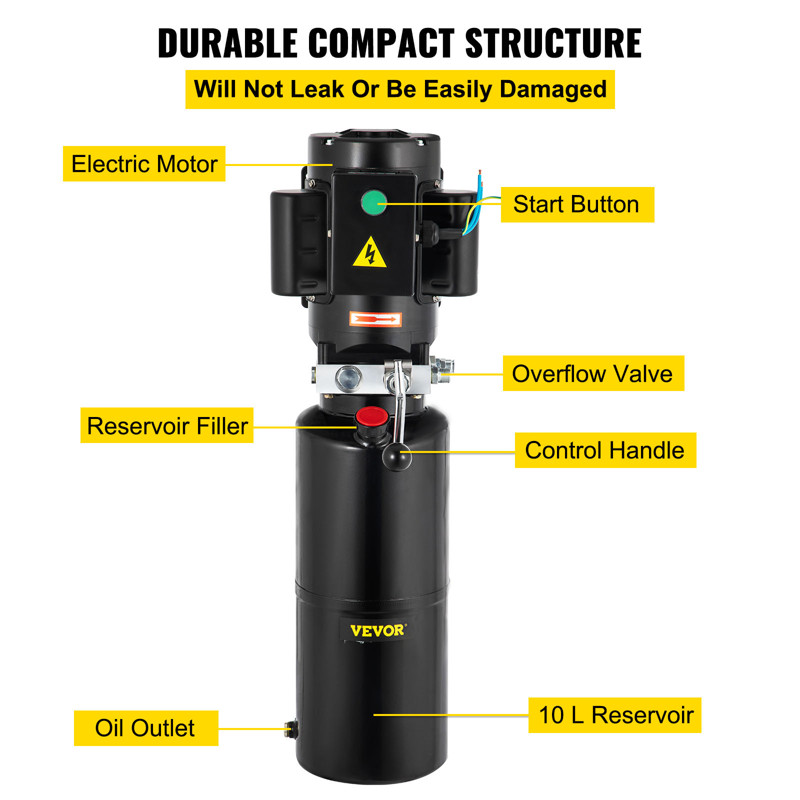 VEVOR Car Auto Lift Hydraulic Power Unit Pack AC 110V 220V 6/10/14/15/16 Quart