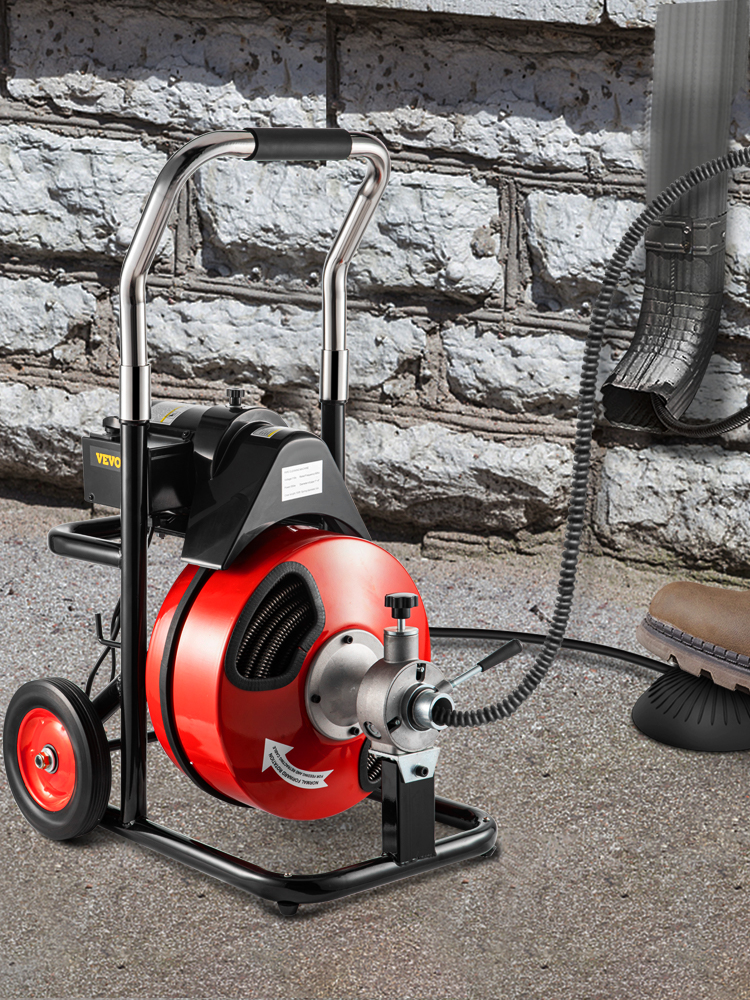 VEVOR Drain Cleaner Machine 100FTx1/2In. Electric Drain Auger 550W
