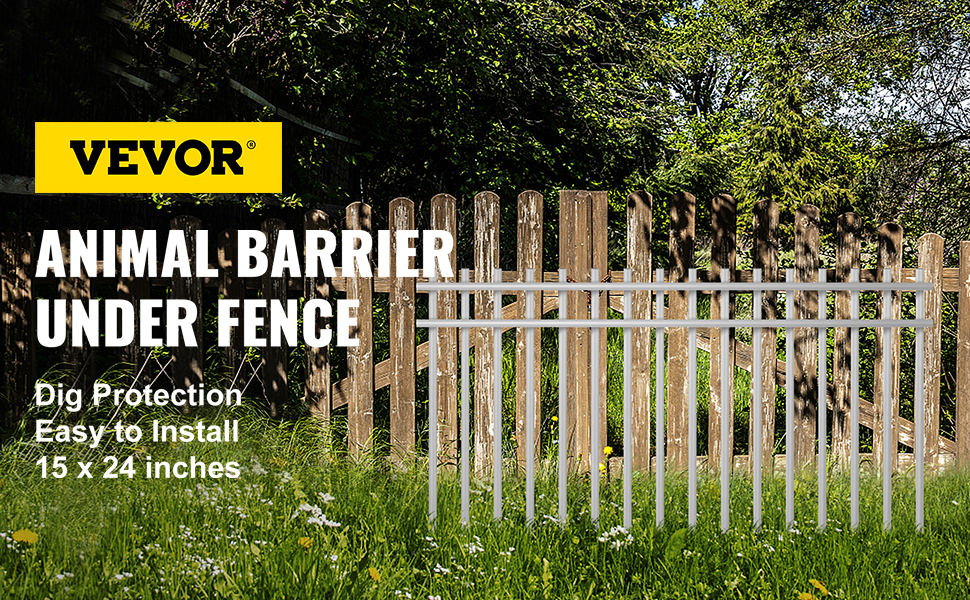 VEVOR No Dig Decorative Sturdy Metal Fence Animal Barrier Dog Fence Ga