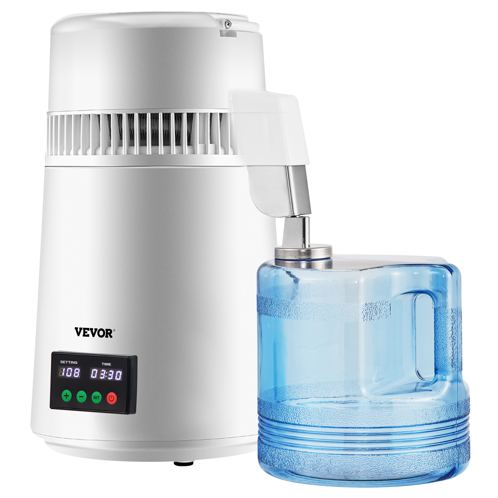 VEVOR 4L Water Distiller Purifier Machine Stainless Steel Timing & Temp Display