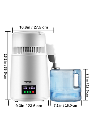 VEVOR 4L Water Distiller 1L/H Distilled Water Maker Timing & Temp ...