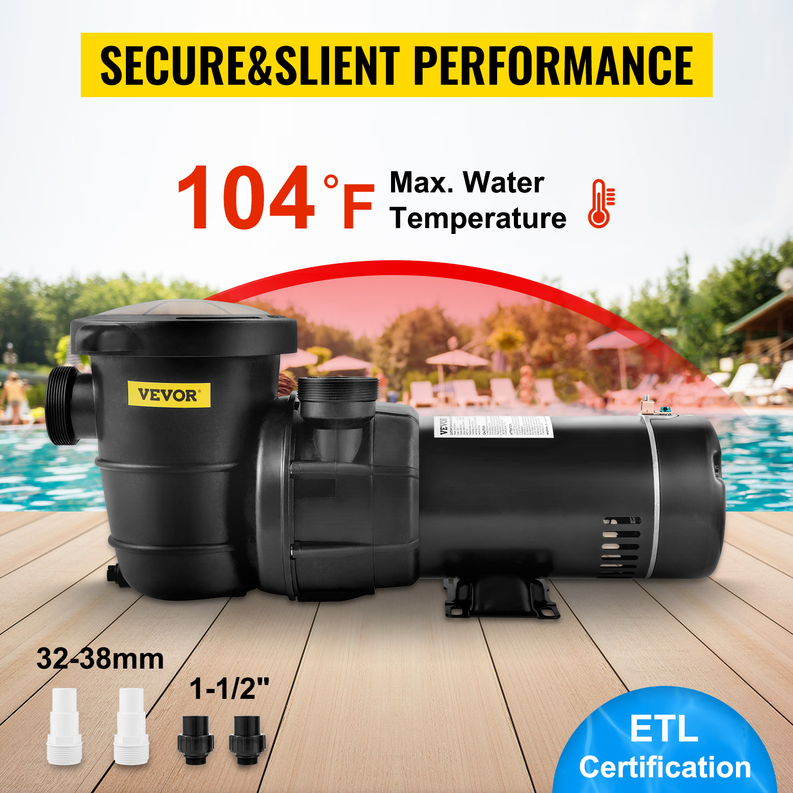 Pool Pump,2 HP,1.5 HP