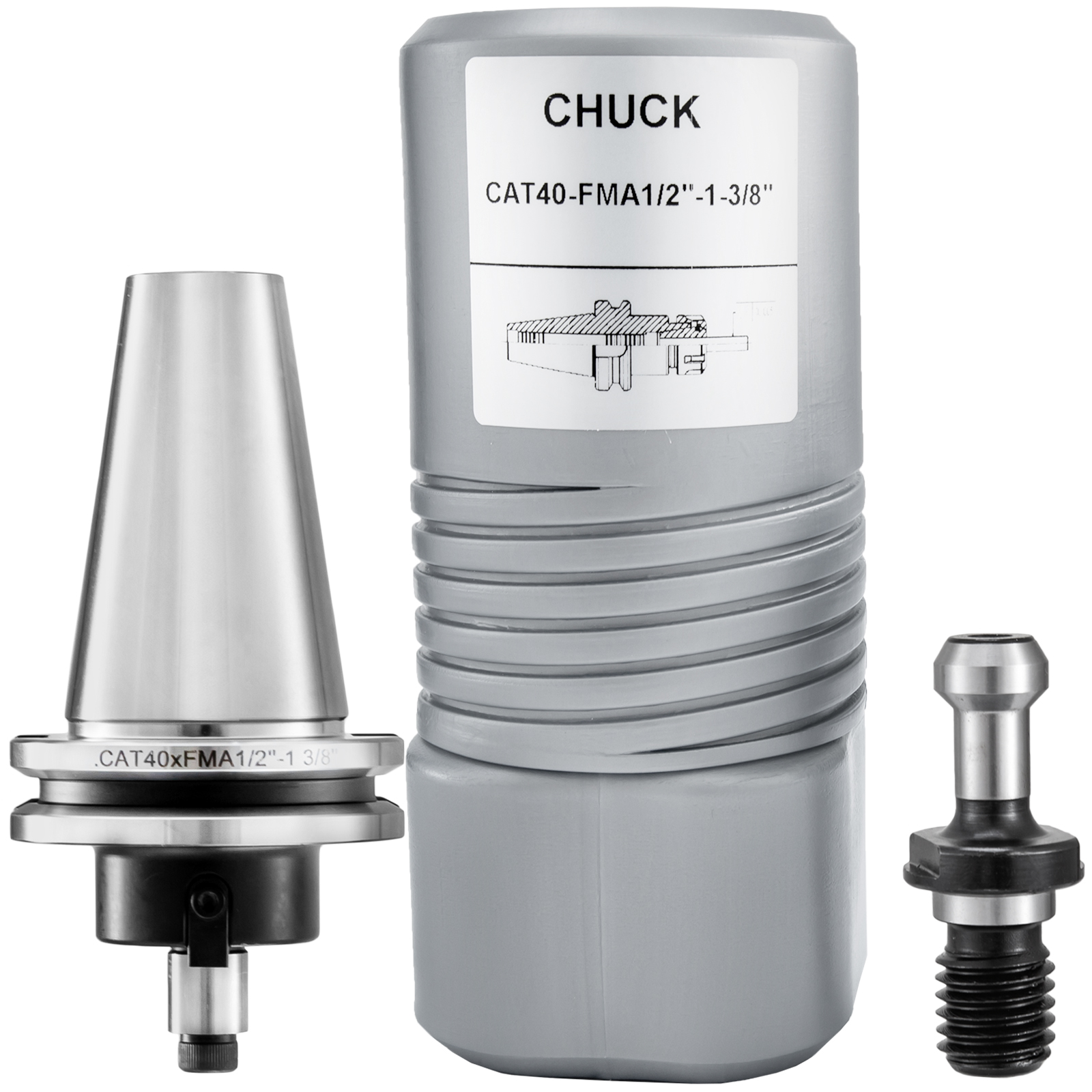 VEVOR CAT40 Shell Face Mill Holder Adapter, FM1/2'' Gage Length 13/8