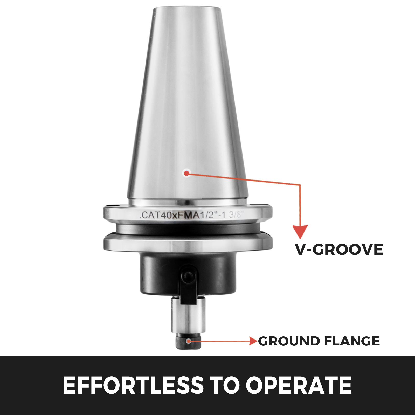 VEVOR CAT40 Shell Face Mill Holder Adapter, FM1/2'' Gage Length 13/8'', Arbor Tool Holder