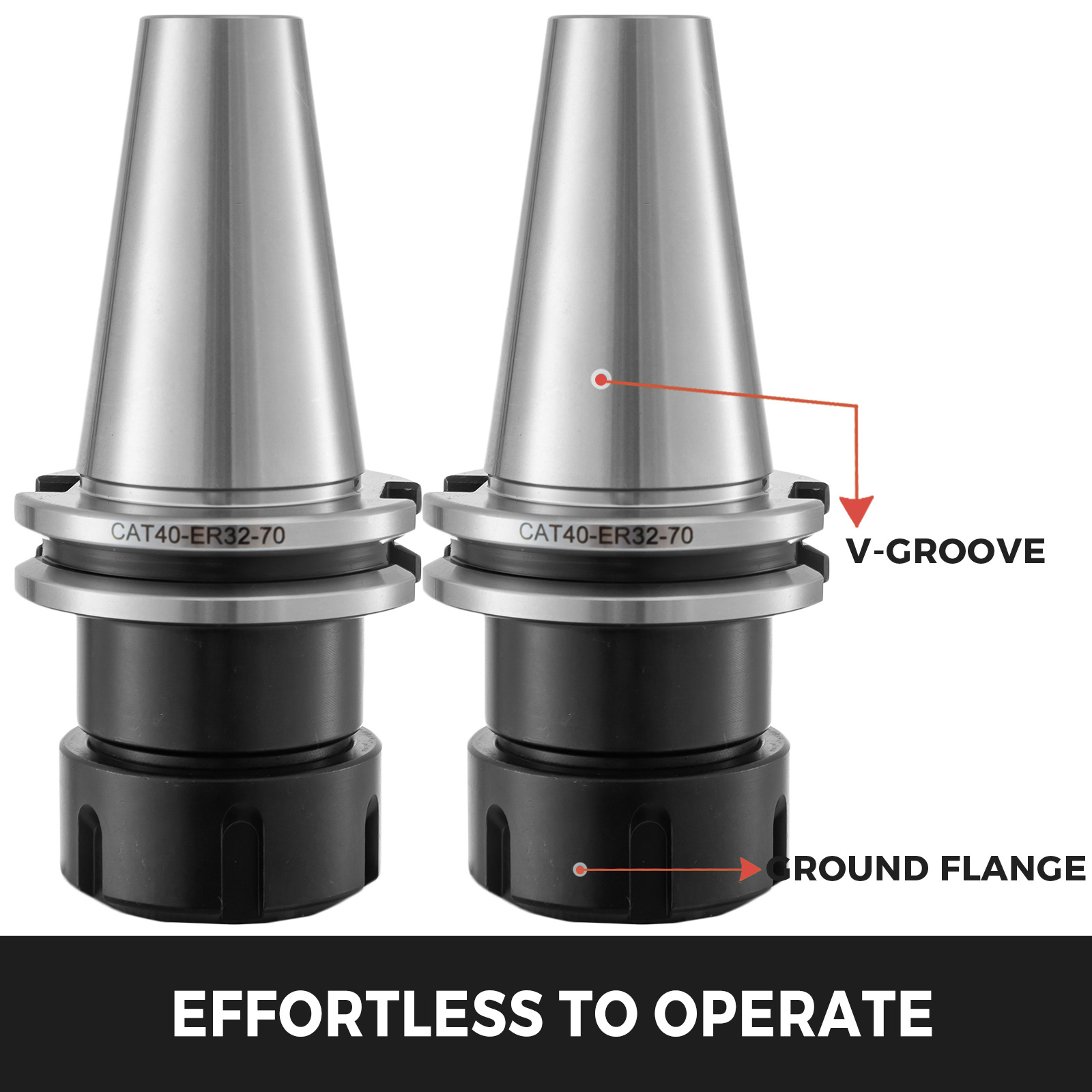 10-Pack CAT40 ER16 Collet Chucks – 70mm G2.5 20,000 RPM For CNC Milling