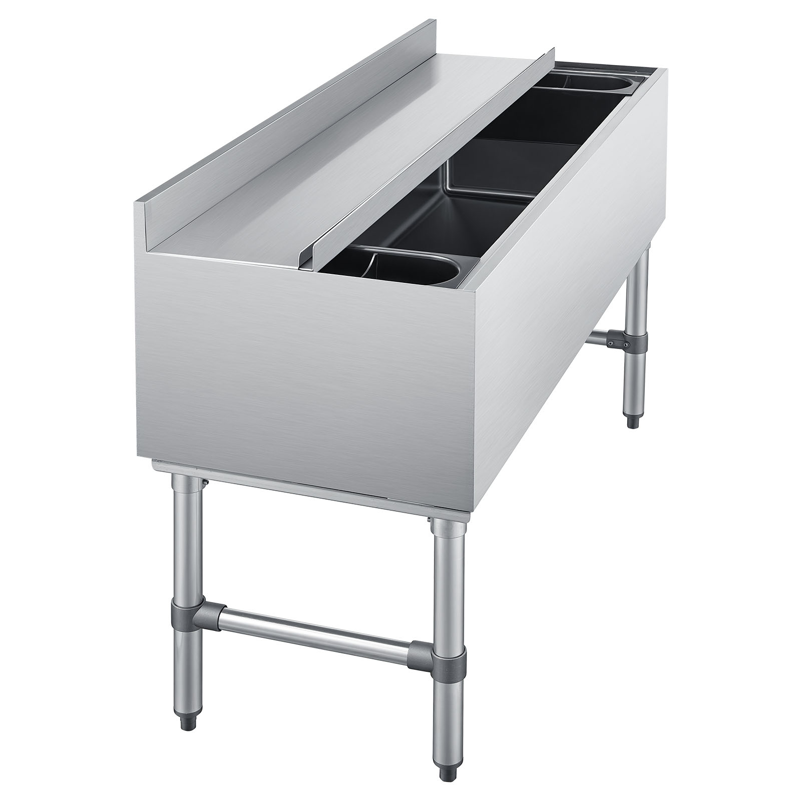 Uimoso 29.6-137.4 Qt Commercial Ice Bin w/Sliding Lid Underbar Ice Bin