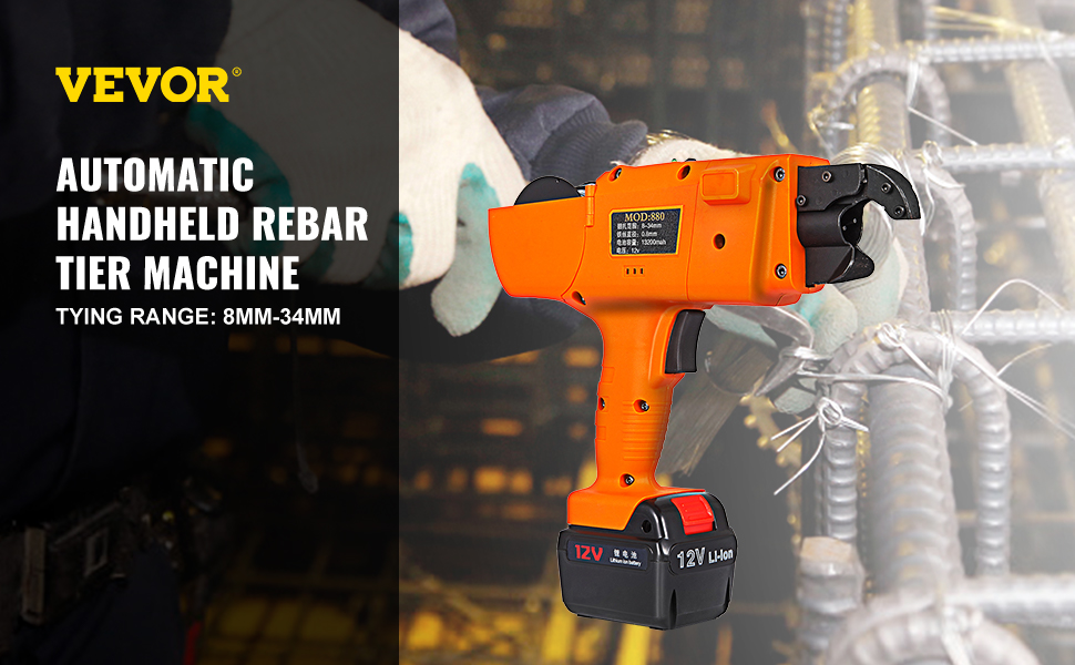 Automatic Handheld Rebar Tying Machine 13200mah 834mm Floor Pipe