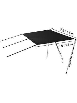VEVOR VEVOR T-Top Shade Extension, 5' x 5', UV-proof 600D Polyester T-top  Extension Kit with Rustproof Steel Telescopic Poles, Waterproof T-Top Shade  Kit, Easy to Assemble for T-Tops ＆ Bimini Top
