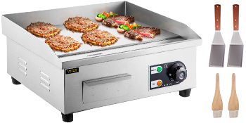 Piastra elettrica professionale barbecue Griglia superiore piatta Piastra riscaldante in acciaio inossidabile Griglia da cucina 3000W Controllo termostatico 