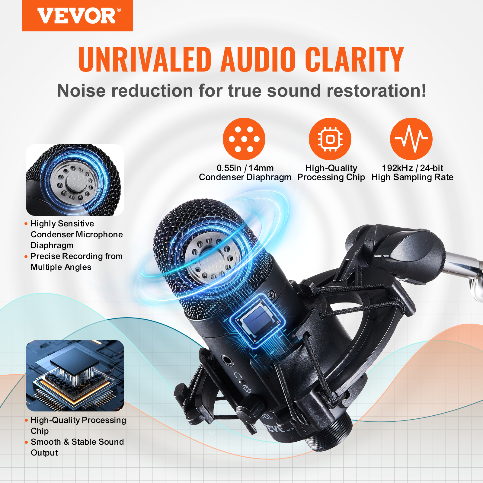 VEVOR Microphone Isolation Ball High-Density Foam with Dual-Layered Pop Filter - Picture 76 of 86