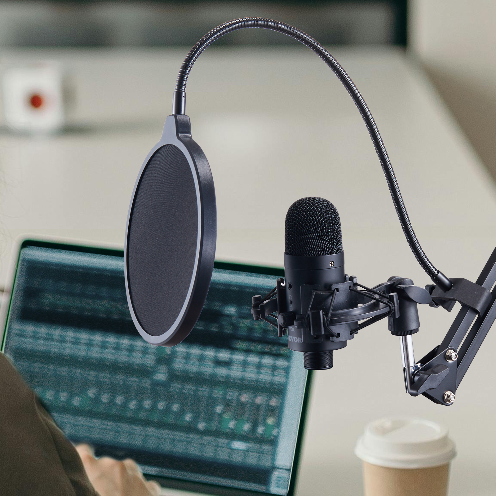 VEVOR Microphone Isolation Ball High-Density Foam with Dual-Layered Pop Filter - Picture 82 of 86